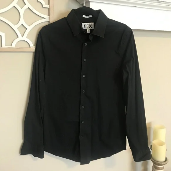chinese dress ladies Express Men's 1MX Modern Fit Dress Shirt (Small, Black) at Amazon Men's  Clothing store